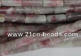 CTO239 15.5 inches 4*10mm tube pink tourmaline gemstone beads