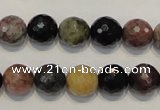 CTO30 15.5 inches 10mm faceted round natural tourmaline beads