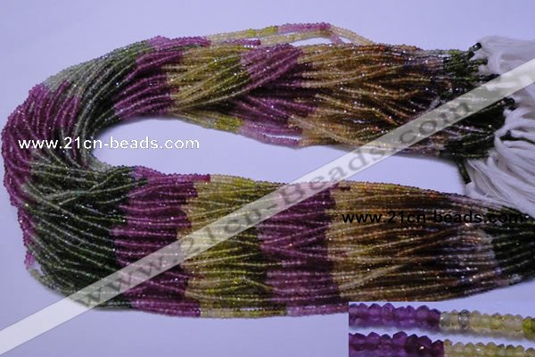 CTO301 15.5 inches 1.5*2.2mm faceted rondelle tourmaline beads