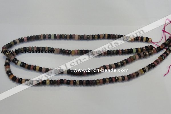 CTO34 15.5 inches 4*6mm faceted rondelle natural tourmaline beads