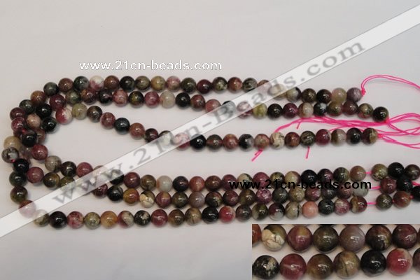 CTO351 15.5 inches 8mm round natural tourmaline gemstone beads