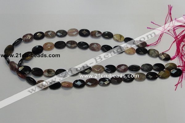 CTO36 15.5 inches 10*14mm faceted oval natural tourmaline beads