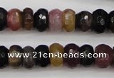 CTO376 15.5 inches 4*6mm faceted rondelle natural tourmaline beads