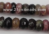 CTO377 15.5 inches 5*8mm faceted rondelle natural tourmaline beads