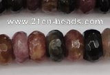 CTO378 15.5 inches 6*10mm faceted rondelle natural tourmaline beads