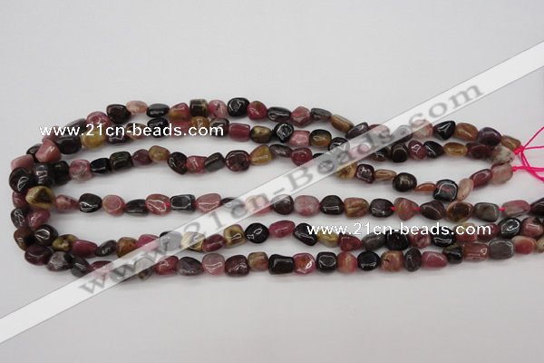 CTO381 15.5 inches 7*9mm natural tourmaline nuggets beads