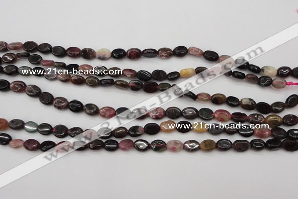 CTO385 15.5 inches 6*8mm oval natural tourmaline beads wholesale