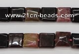 CTO387 15.5 inches 10*10mm square natural tourmaline beads wholesale