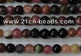 CTO451 15.5 inches 4mm round natural tourmaline gemstone beads