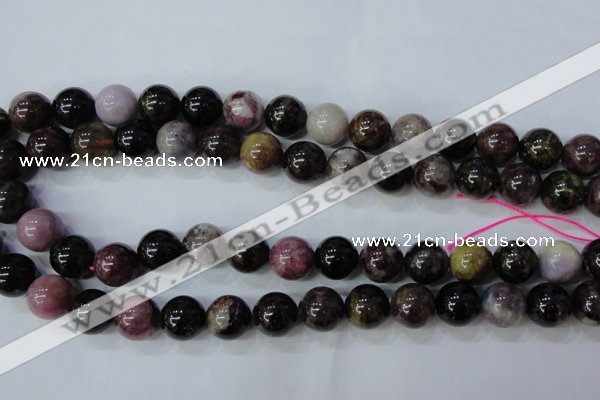 CTO458 15.5 inches 13mm round natural tourmaline gemstone beads