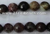 CTO464 15.5 inches 9mm faceted round natural tourmaline gemstone beads