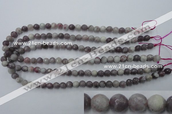 CTO482 15.5 inches 8mm faceted round pink tourmaline gemstone beads