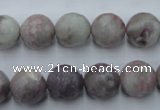 CTO484 15.5 inches 12mm faceted round pink tourmaline gemstone beads