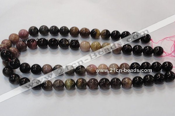 CTO53 15.5 inches 12mm round natural tourmaline beads wholesale