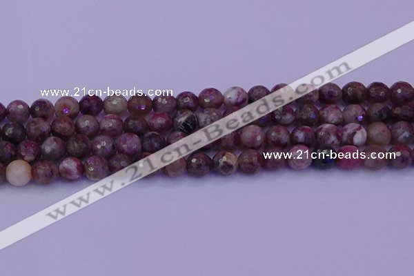 CTO612 15.5 inches 7mm faceted round tourmaline gemstone beads