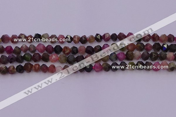 CTO650 15.5 inches 6mm faceted nuggets tourmaline gemstone beads