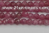 CTO656 15.5 inches 4mm faceted round Chinese tourmaline beads