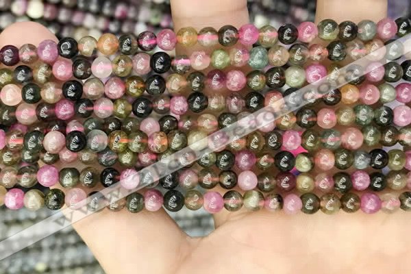 CTO670 15.5 inches 4mm round natural tourmaline beads wholesale