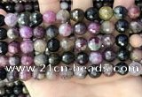 CTO678 15.5 inches 10mm faceted round natural tourmaline beads