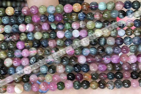 CTO695 15.5 inches 4mm round tourmaline gemstone beads