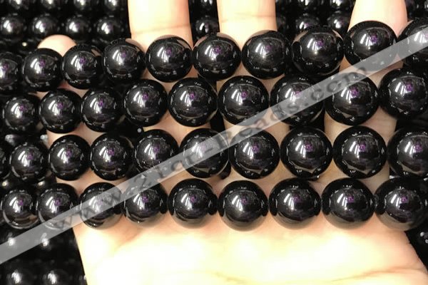 CTO704 15.5 inches 12mm round black tourmaline beads wholesale