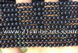 CTO710 15.5 inches 4mm round black tourmaline gemstone beads