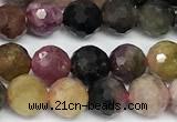 CTO726 15 inches 6mm faceted round tourmaline beads