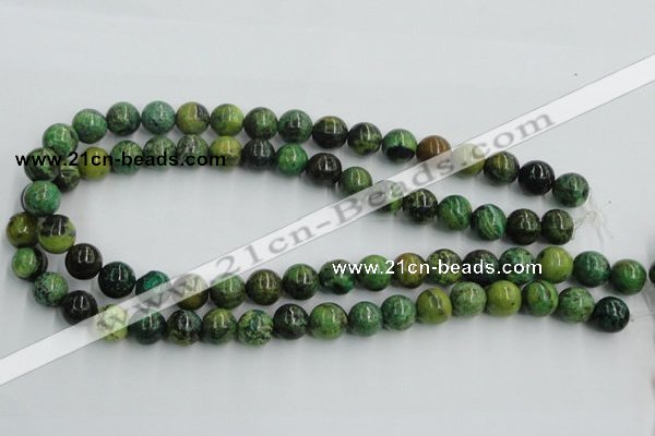 CTP05 15.5 inches 12mm round yellow green pine gemstone beads wholesale