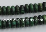 CTP07 15.5 inches 6*12mm rondelle yellow green pine gemstone beads