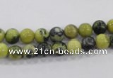 CTP100 15.5 inches 4mm round yellow pine turquoise beads wholesale