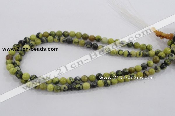 CTP100 15.5 inches 4mm round yellow pine turquoise beads wholesale