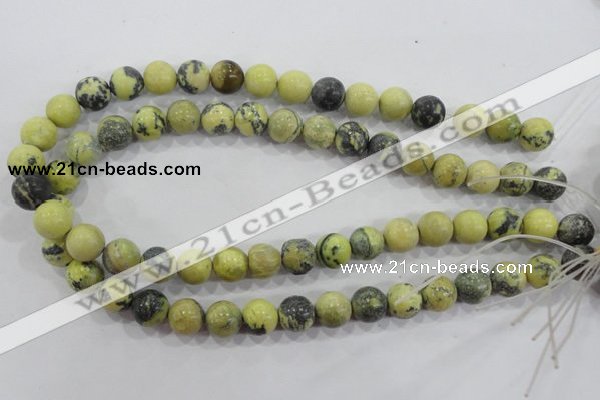 CTP104 15.5 inches 12mm round yellow pine turquoise beads wholesale