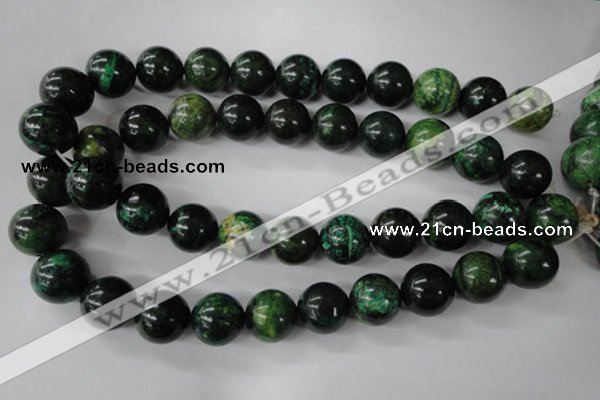 CTP207 15.5 inches 18mm round yellow pine turquoise beads wholesale