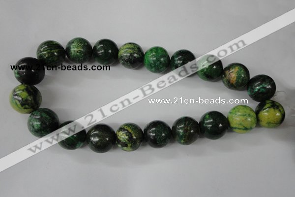 CTP208 15.5 inches 20mm round yellow pine turquoise beads wholesale