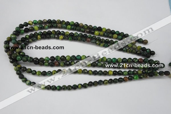 CTP211 15.5 inches 6mm faceted round yellow pine turquoise beads