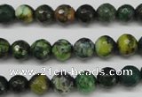 CTP212 15.5 inches 8mm faceted round yellow pine turquoise beads