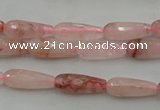 CTR02 15.5 inches 6*16mm faceted teardrop pink quartz beads