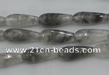 CTR03 15.5 inches 6*16mm faceted teardrop cloudy quartz beads