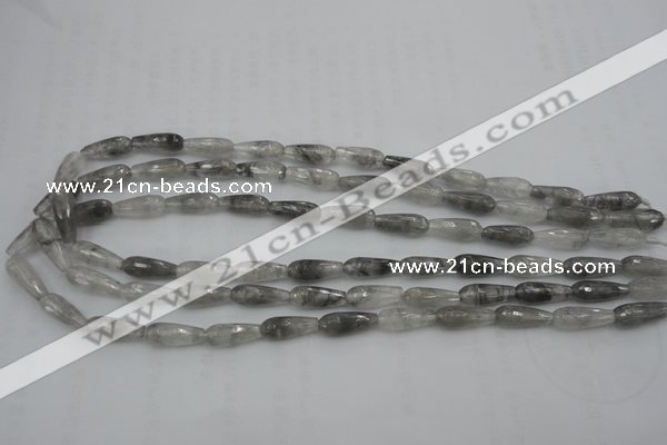 CTR03 15.5 inches 6*16mm faceted teardrop cloudy quartz beads