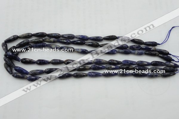 CTR04 15.5 inches 6*16mm faceted teardrop sodalite gemstone beads