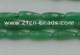 CTR07 15.5 inches 6*16mm faceted teardrop green aventurine beads