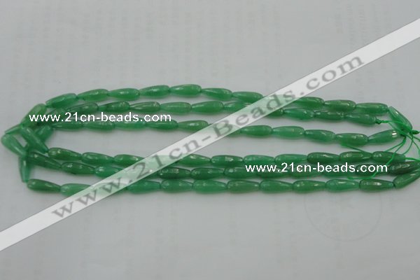 CTR07 15.5 inches 6*16mm faceted teardrop green aventurine beads