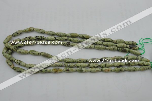 CTR09 15.5 inches 6*16mm faceted teardrop rhyolite gemstone beads