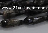 CTR100 15.5 inches 8*20mm faceted teardrop grey opal gemstone beads