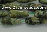 CTR101 15.5 inches 8*20mm faceted teardrop rhyolite gemstone beads