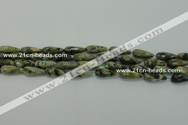 CTR101 15.5 inches 8*20mm faceted teardrop rhyolite gemstone beads