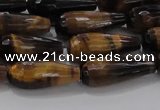 CTR104 15.5 inches 8*20mm faceted teardrop yellow tiger eye beads