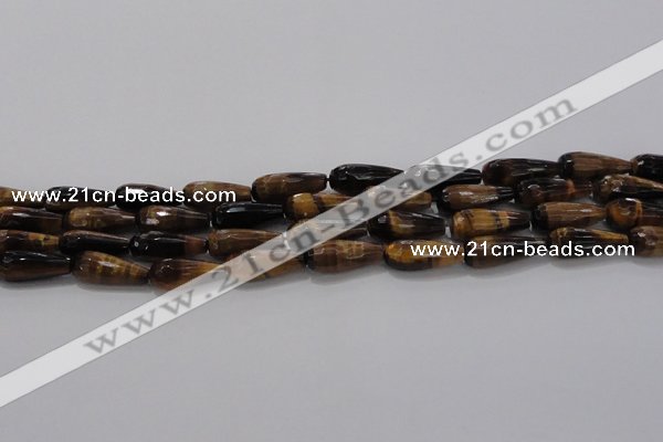 CTR104 15.5 inches 8*20mm faceted teardrop yellow tiger eye beads