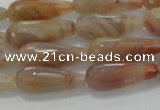 CTR107 15.5 inches 8*20mm faceted teardrop yellow agate beads