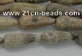 CTR108 15.5 inches 8*20mm faceted teardrop chrysanthemum agate beads